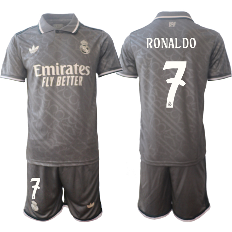 Men 2024-2025 Club Real Madrid away Grey #7 Soccer Jerseys->real madrid jersey->Soccer Club Jersey